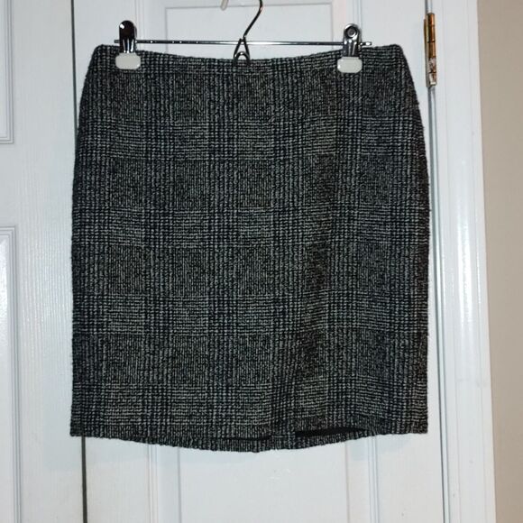 Ann Taylor black white wool blend pencil skirt  Sz 6 NWOT - Picture 1 of 5